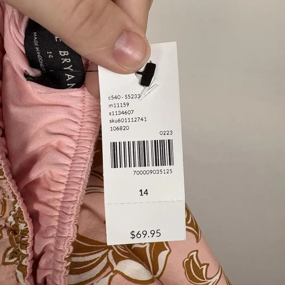 NWT Lane Bryant Pink and Brown Floral Midi Skirt Size: 14 - Picture 8 of 8